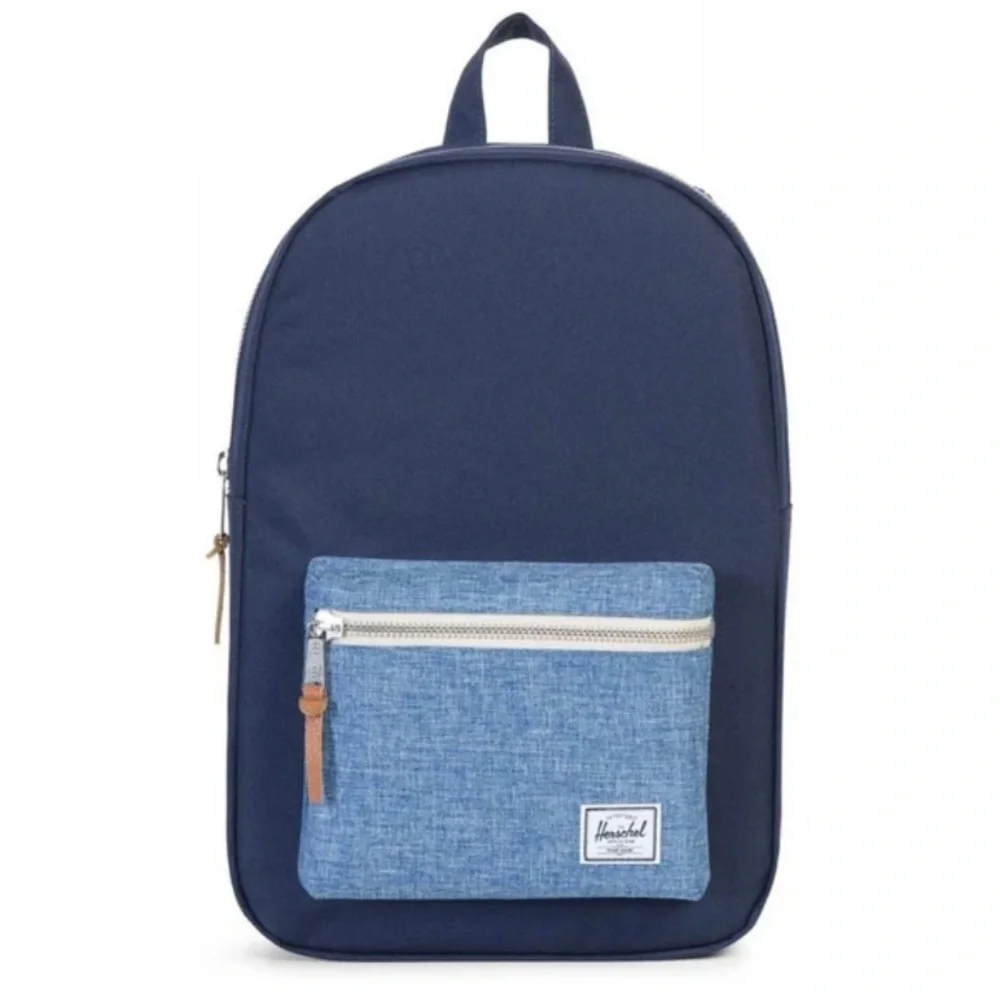 Herschel Supply Company Settlement Navy Backpack with Light Blue Front Pocket